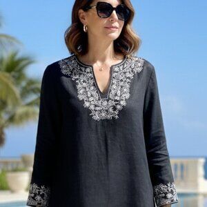 Kate Hill 100% Linen Tunic Blouse